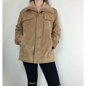 Vintage 70s Faux Suede Sherpa Lined Unisex Jacket